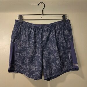 Brooks Men's Sherpa 5" Running Shorts Size L Brief Liner Navy Blue & Gray
